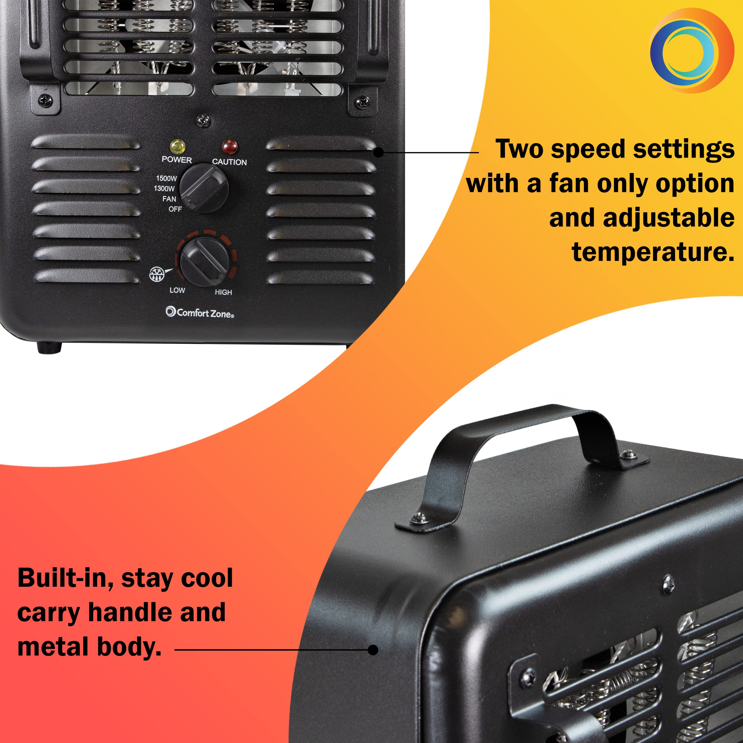 Hunter Recirculating Utility Space Heater Thermostat Portable Compact 1500W 8776