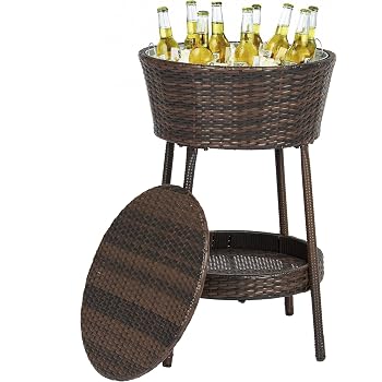 outdoor wicker beverage cooler