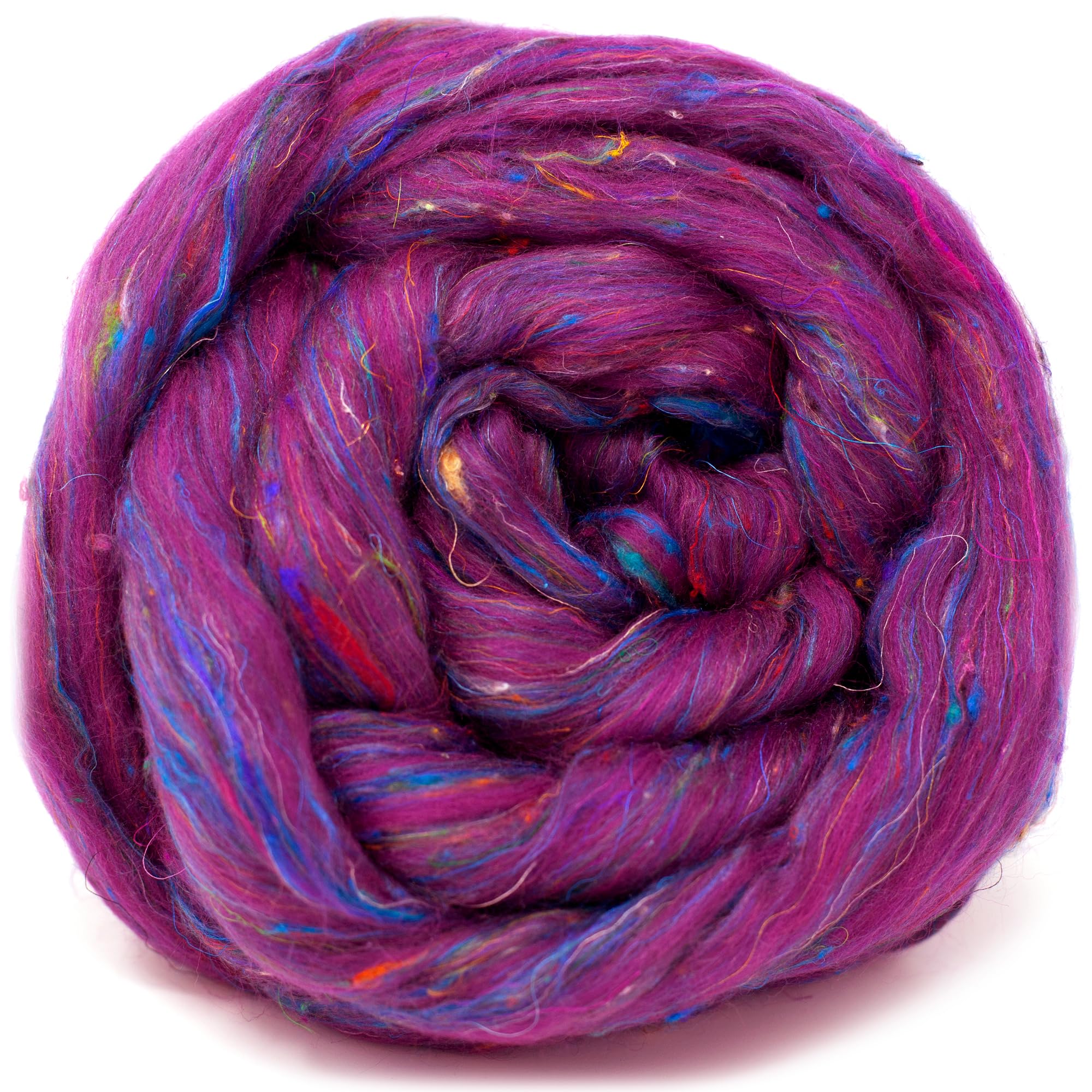 Merino & Sari Silk Fiber Blend for Spinning & Felting. Super Soft Combed Top. Ahimsa