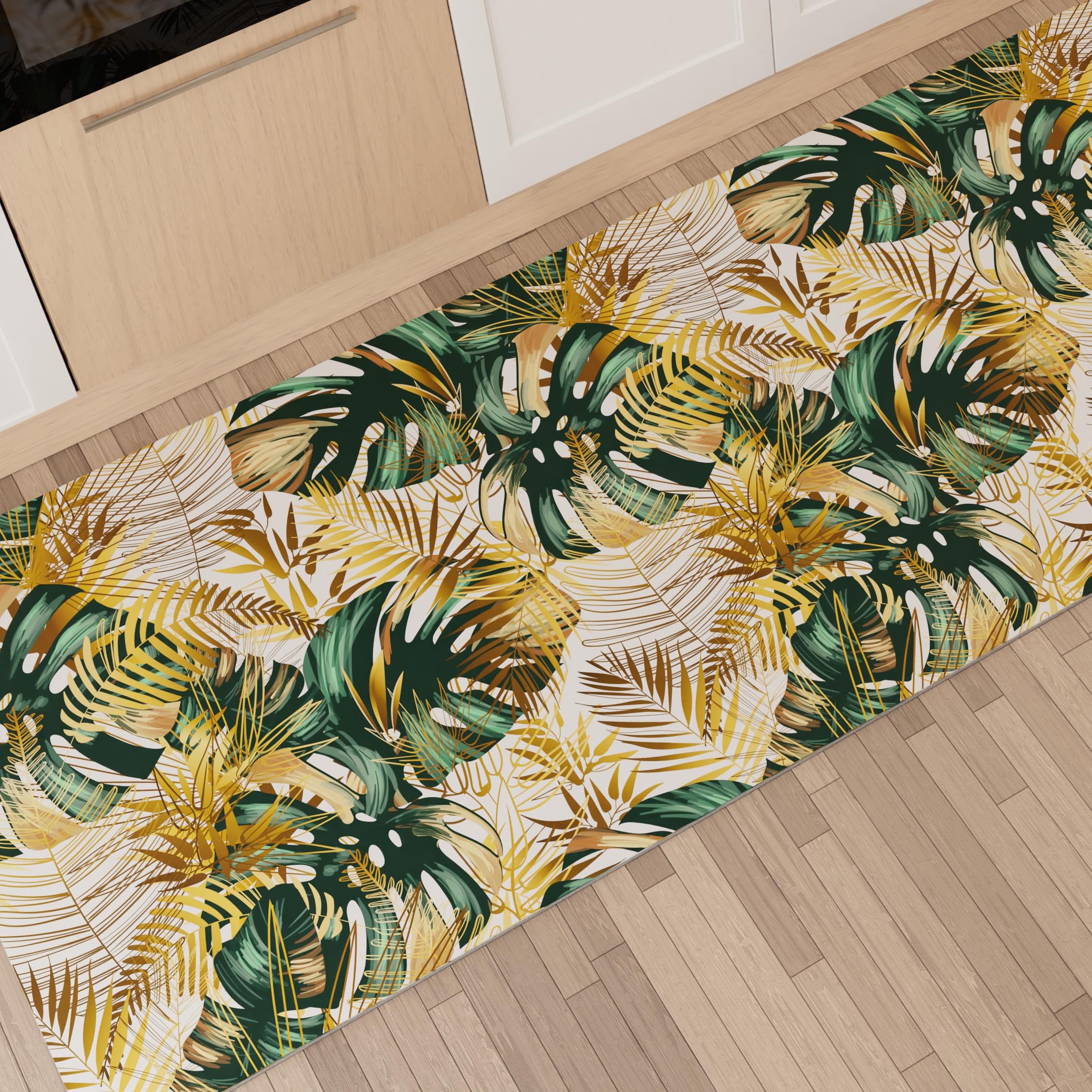 PETTI Artigiani Italiani - Kitchen Rug Runner Kitchen Non-Slip and Washable 52x480 cm Tropical Design 04 100% Made in Italy