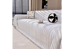 Nobildonna Sofa Cover Washable Soft Thicken Chenille Couch Cover with Tassel,Waterproof Sofa Slipcovers for 2 Cushion Couch,Loveseat,Futon Couch Furniture Protector Pet-Friendly,Beige 71"x102"