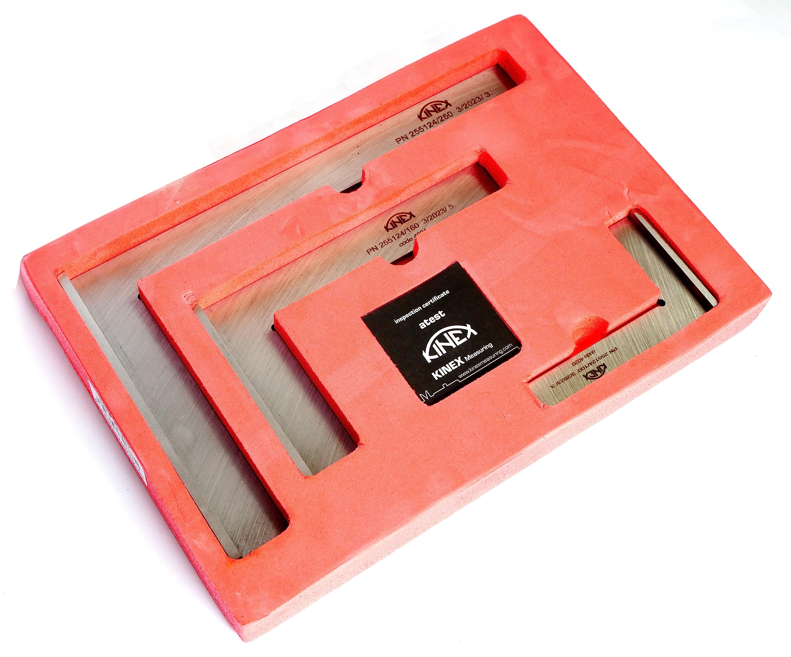 Kinex Machinist Square Set, 3 Pieces: 100 x 63 mm, 160 x 100 mm, 250 x 160 mm, Tool Steel, Solid Construction