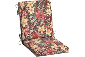 ARDEN SELECTIONS Arden Outdoor Dining Chair Cushion, 20 in x 20 in, Weather-Proof, Rain-Proof, Fade Resistant Patio Cushion for Patio, Dining, or Rocking Chairs 20 x 20, Ruby Clarissa