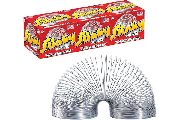 The Original Slinky Walking Spring Toy, 3-Pack Metal Slinky, Fidget Toys, Party Favors and Gifts, Toys for 3 Year Old Girls a