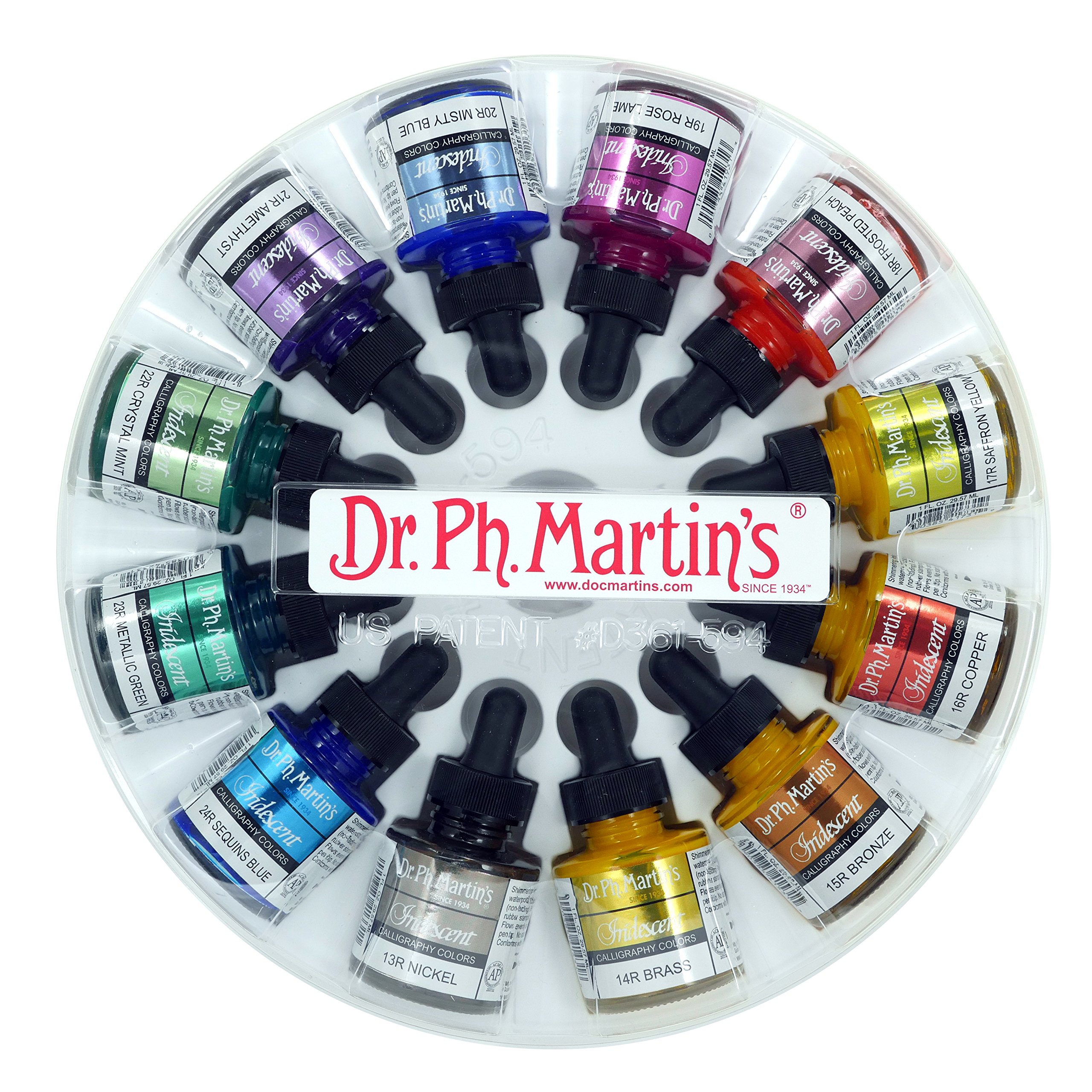 Dr. Ph. Martin's Iridescent Calligraphy Color, 1.0 oz, Set of 12 (Set 2)