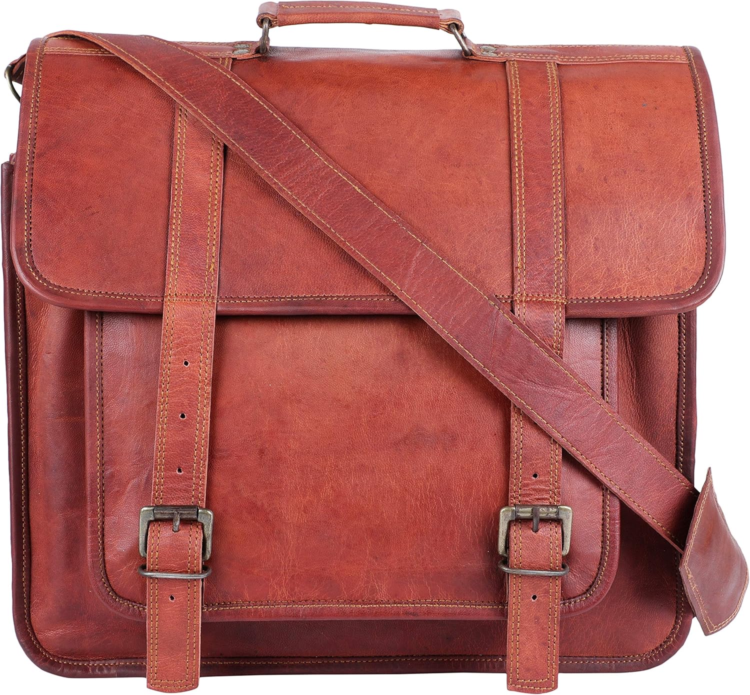 goat leather messenger bag