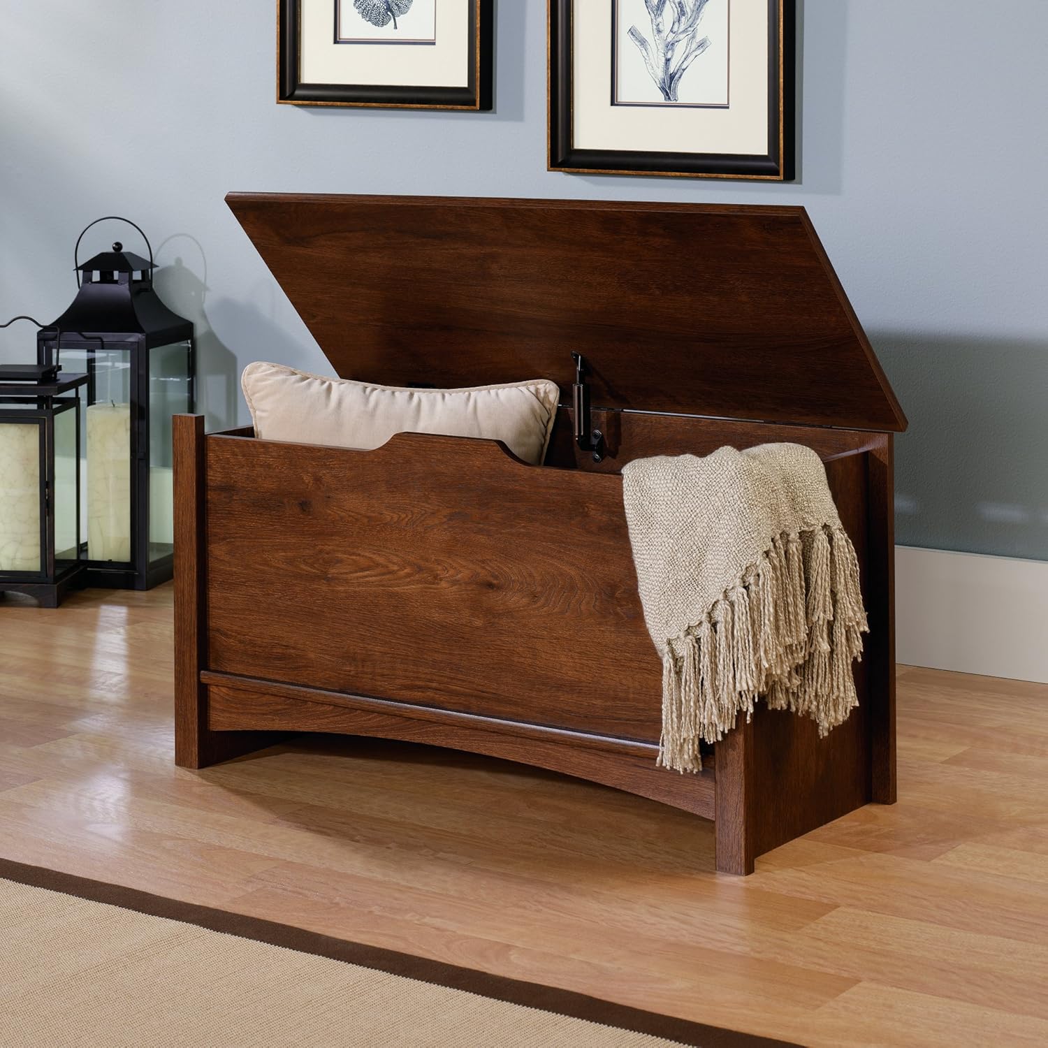 Sauder Shoal Creek Storage Chest, Oiled Oak finish: Furniture & Decor