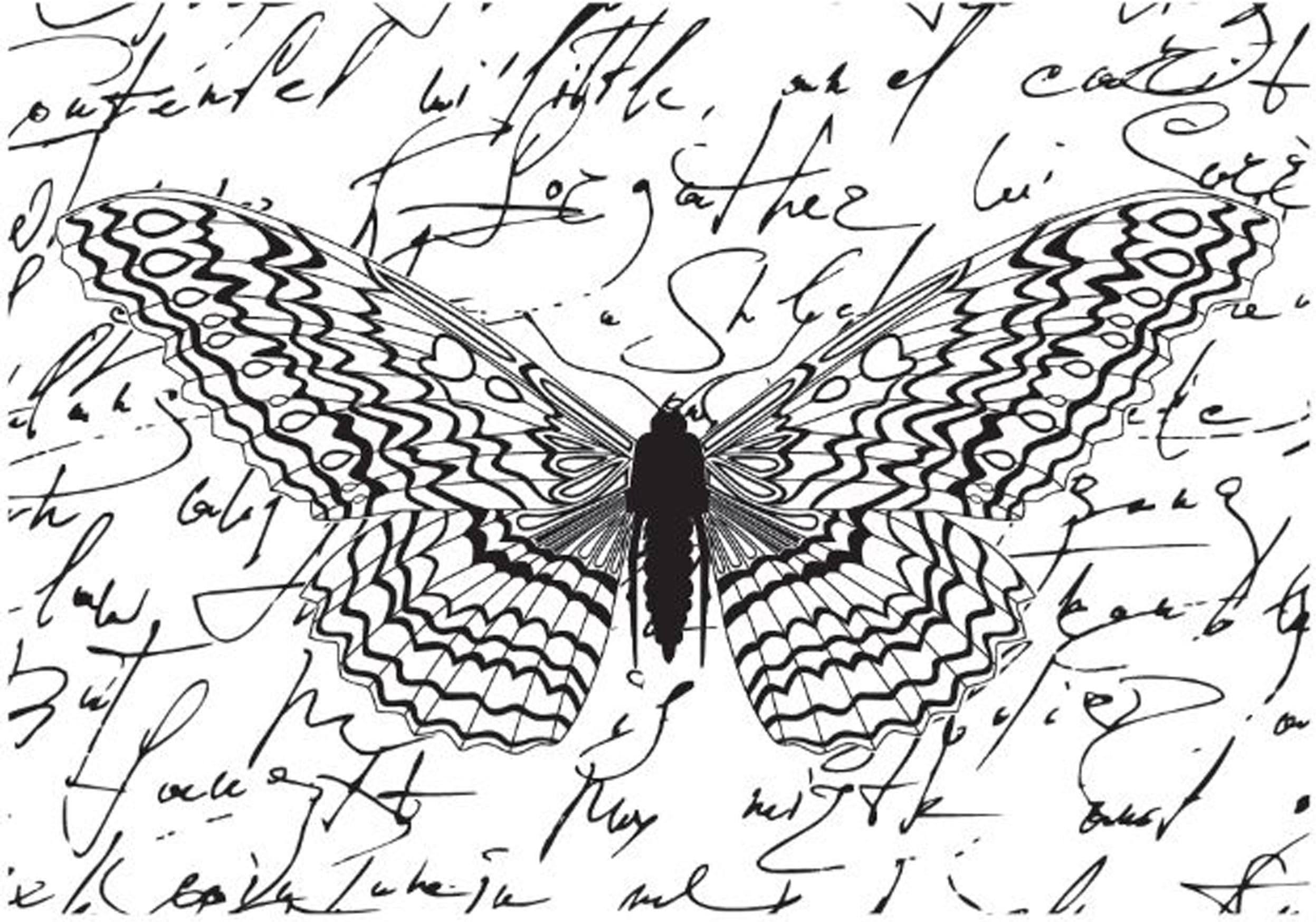 ART WAREHOUSE Wings and Script Wood Rubber Stamp