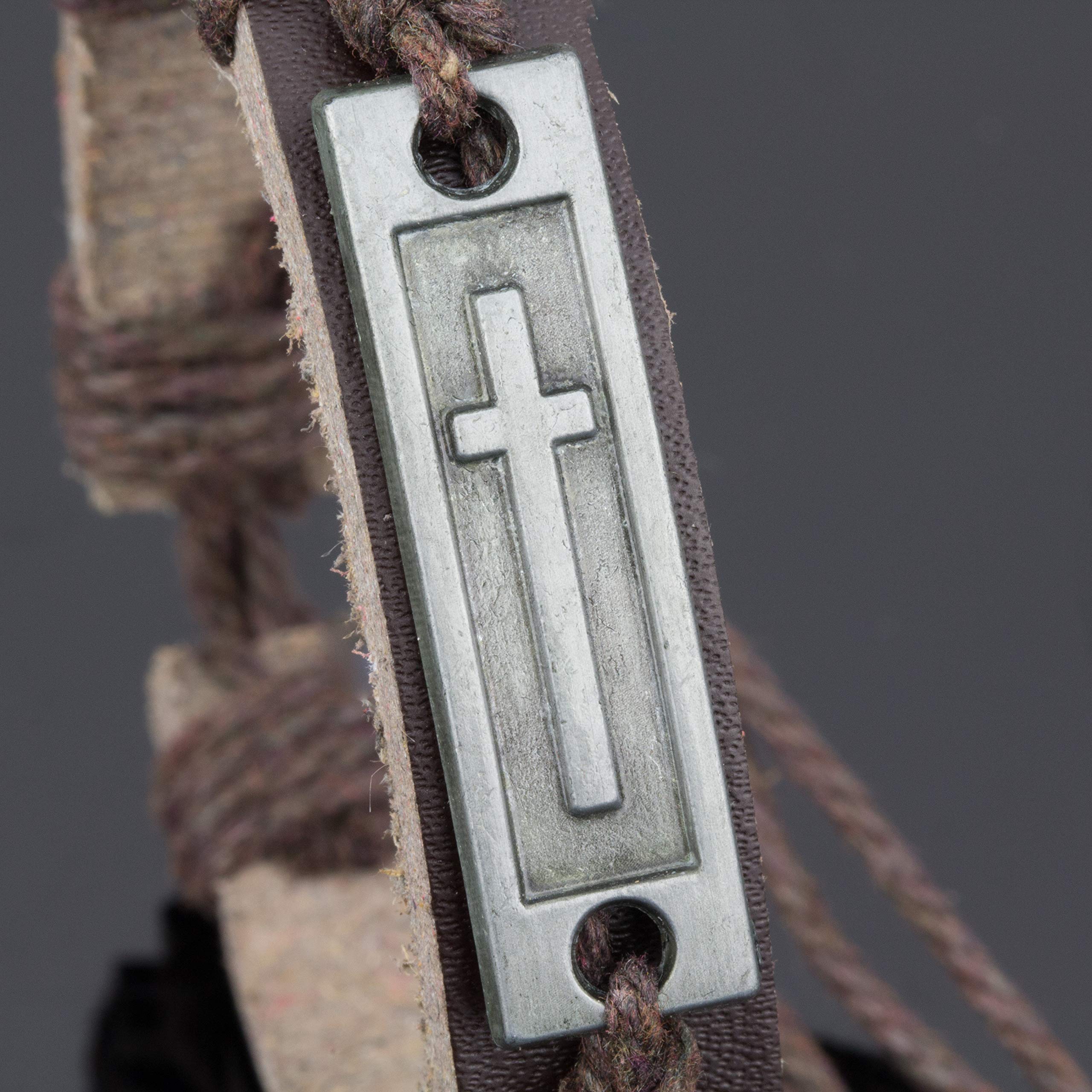 Soul Statement Leather Cross Bracelet for Teens or Men, Cool Christian Gift Ideas for Teenagers for Confirmation, Baptism, Christmas Stocking Stuffers
