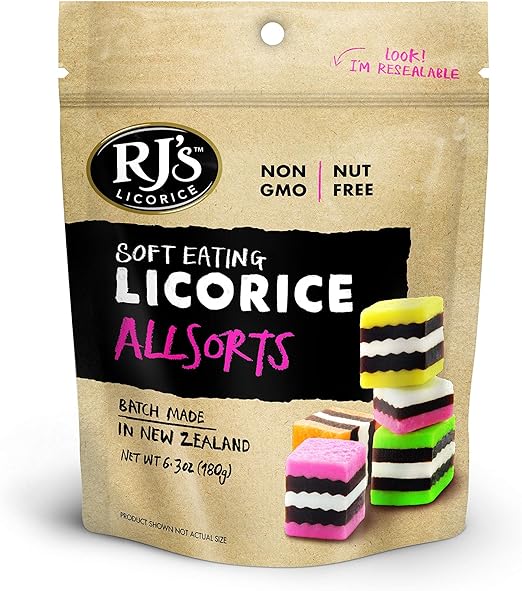 RJ's Licorice Allsorts, 180 Grams/6.3 Ounces 5 Pack Amazon.ca Grocery