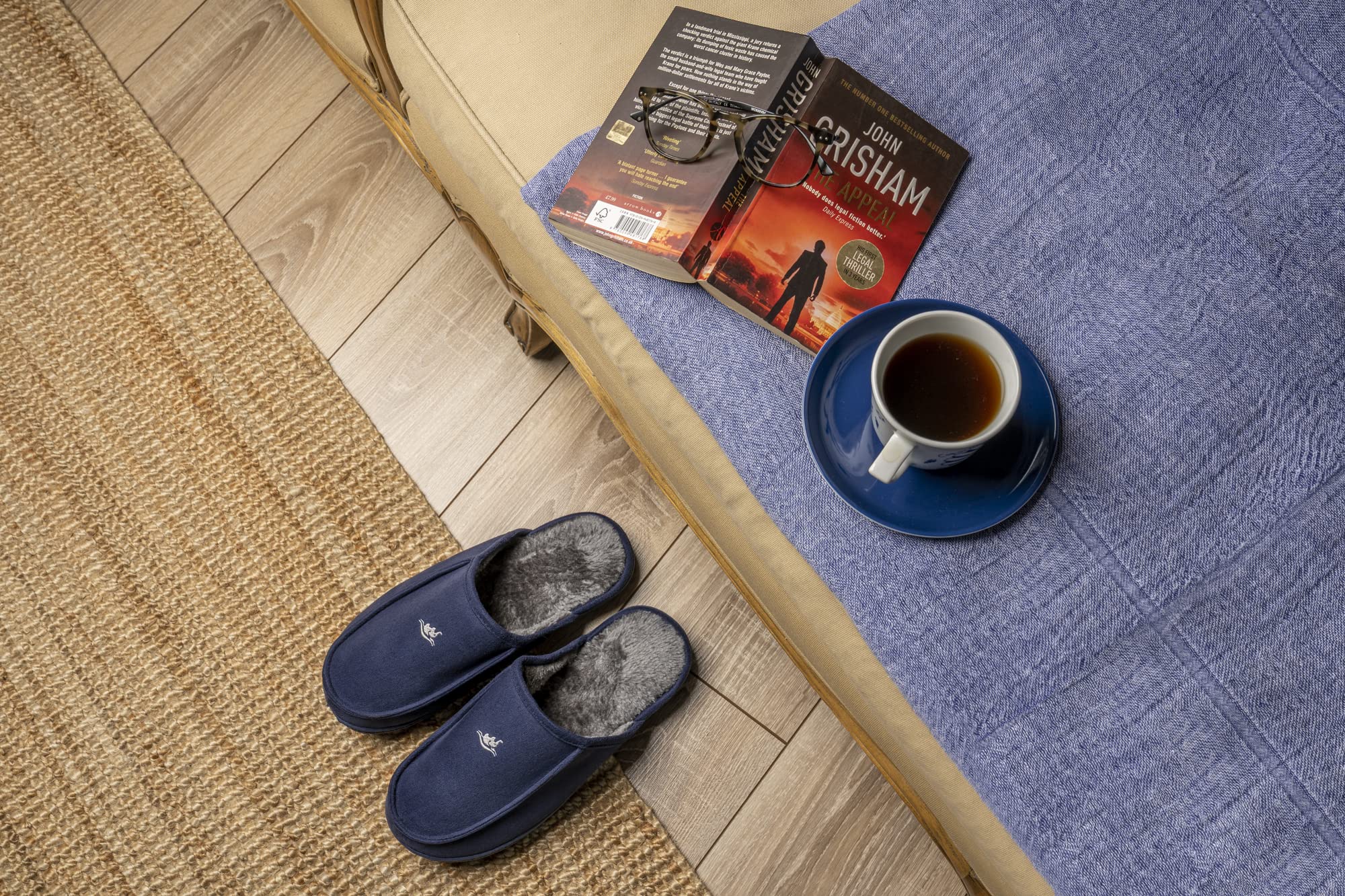 EUROPEAN SOFTEST Men's 80D High Density Memory Foam House Slippers