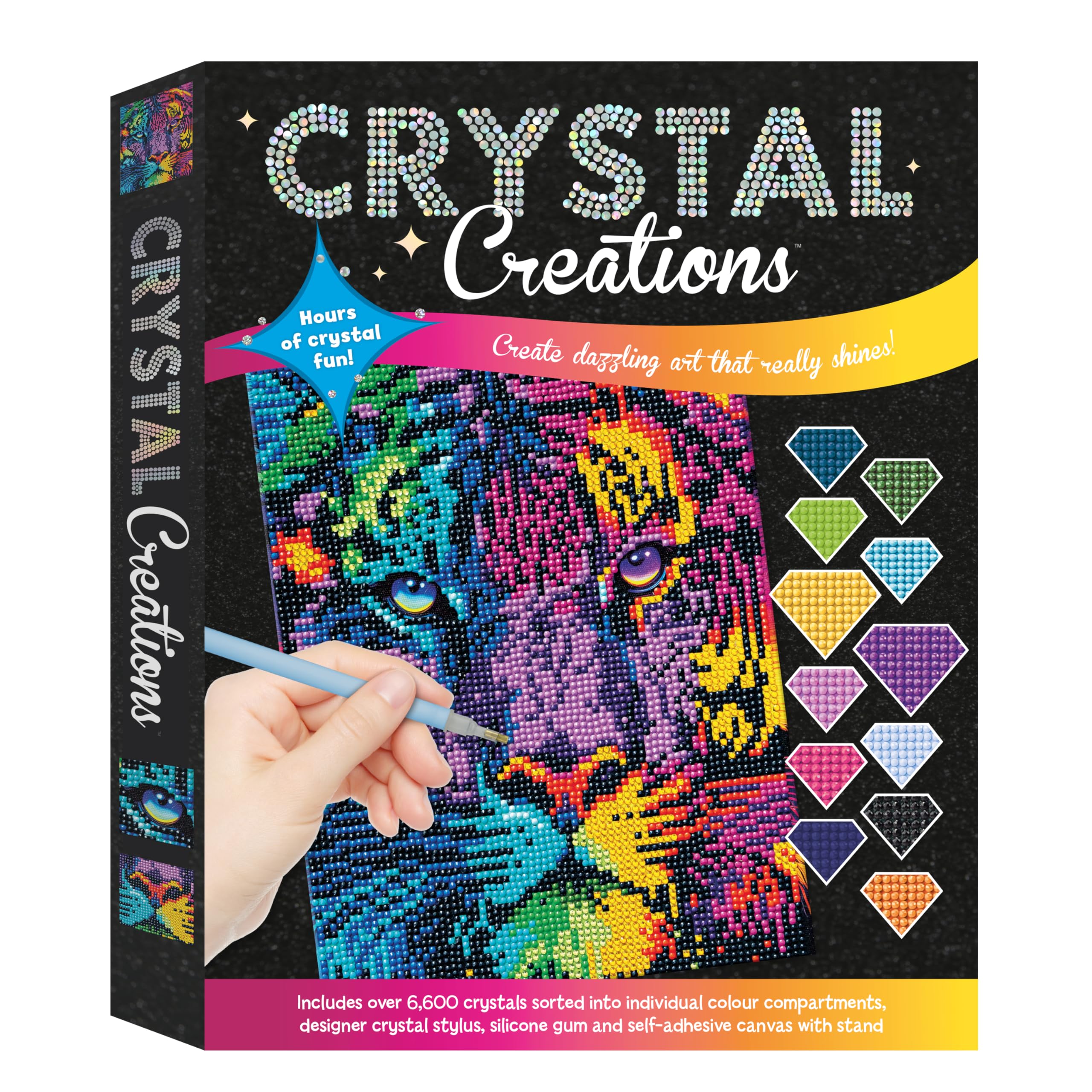 Curious Universe Crystal Creations Neon Tiger KIt | Diamond Painting for Adults | Arts and Crafts Gifts | Animal Crafting for Teenagers