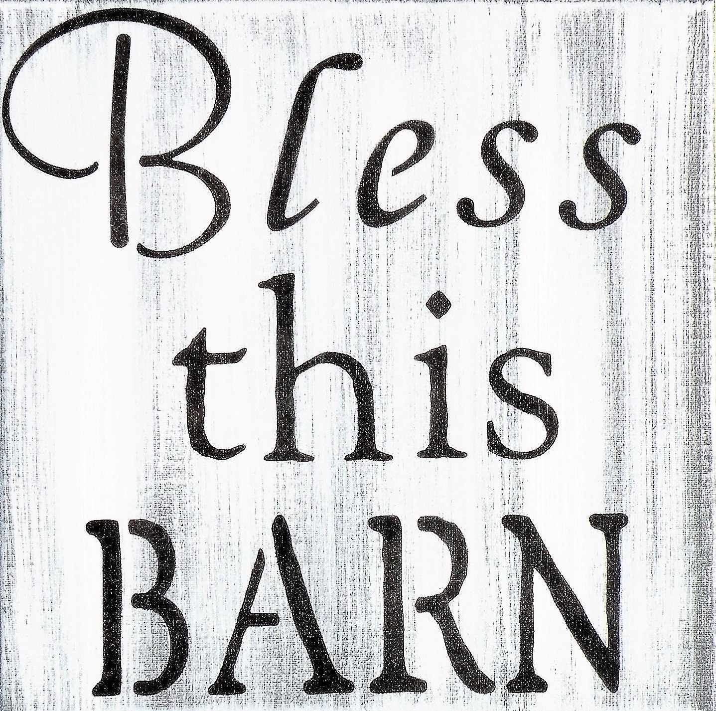 Amazon Com Bless This Barn White Washed Gray Canvas Painting