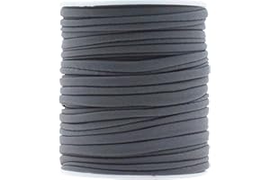 Mandala Crafts Traffic Gray Soft Elastic Cord – 20 Yards 5mm Flat Nylon Fabric Spandex Stretchy String Cords for Bikini, Bath