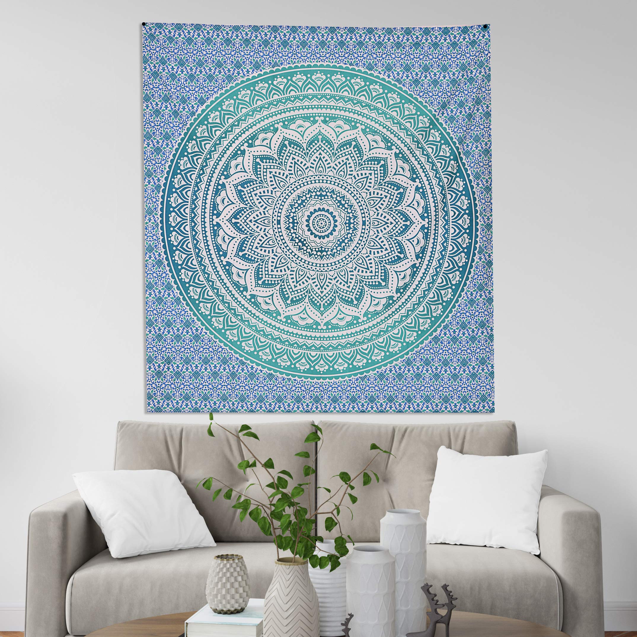 ANJANIYA Green Ombre Tapestry Wall Hanging Tapestry Dorm Decor 