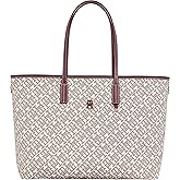 Tommy Hilfiger womens Monogram Leather Tote With Zipper Pocket