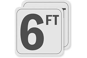 AOOCY 6FT Pool Depth Stickers (2 Pack), Anti-Slip Vinyl Markers - 6x6 Inches, Waterproof, Safety Number Signage for Swimming Pool Decks