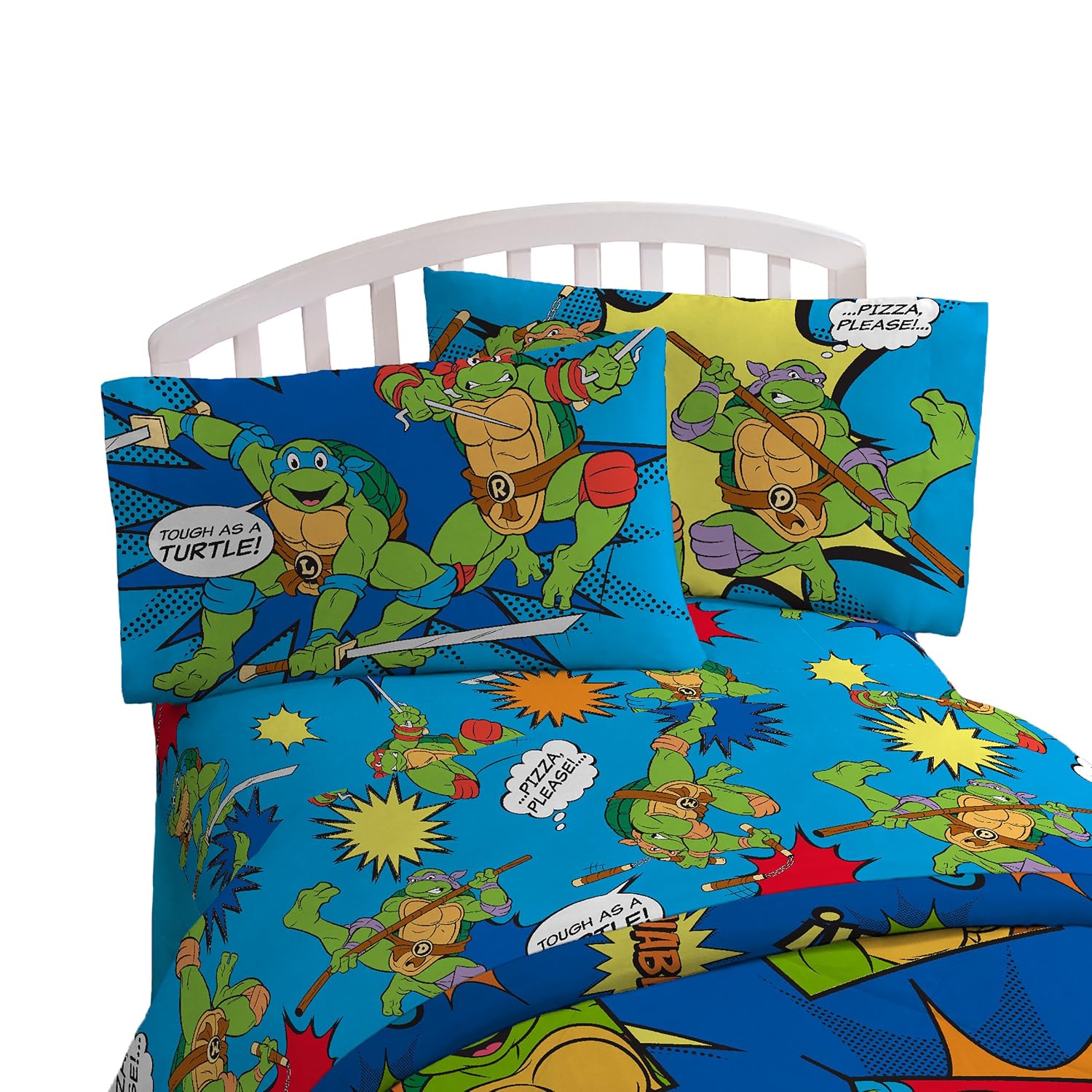 Nickelodeon Teenage Mutant Ninja Turtles Heroes Blue 3 Piece Twin Sheet Set