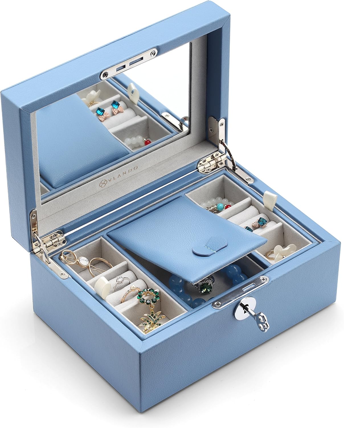 Vlando Lockable Jewlery Box, Jewelries Collections Organizer, Girls