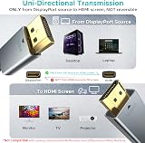 WARRKY 4K DisplayPort to HDMI Cable 1.8m Nylon Braided Gold Plated DP to HDMI view 5