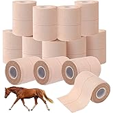 Geiserailie 12 Rolls 3 Inches Elastic Tape Adhesive Elastic Tape Self Adhesive Bandage Wrap Flexible Stretch Bandages for Sports Ankle, Knee and Wrist Sprains Animal Pets, 5 Yards