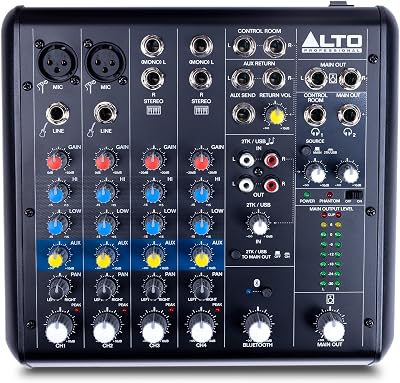 ALTO TrueMix 600 USB Audio Mixer with 2 XLR Mic Inputs, Bluetooth