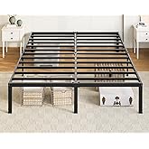Allewie Queen Bed Frame, 14 inch Metal Platform Beds with Storage Space, No Box Spring Needed and Easy Assembly, Black