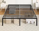 Allewie Queen Bed Frame, 14 inch Metal Platform Beds with Storage Space, No Box Spring Needed and Easy Assembly, Black