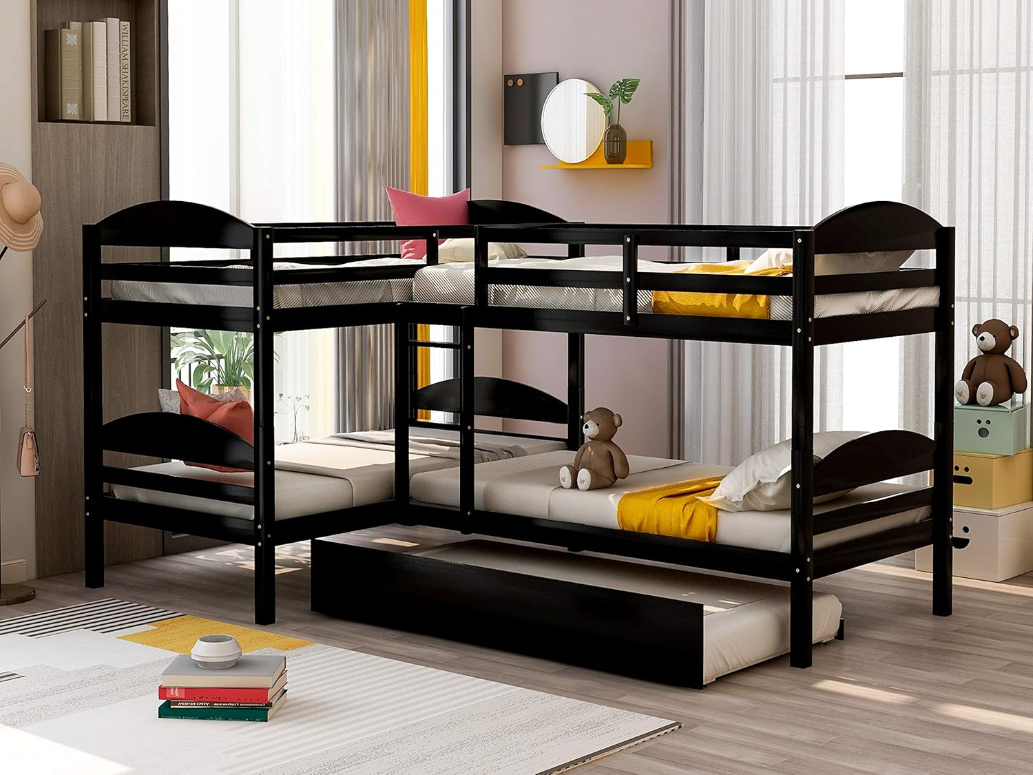 two twin beds l shaped