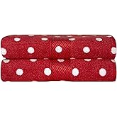 Cackleberry Home Polka Dot Bathroom Cotton Terry Hand Towels 20 x 30 Inches, Set of 2 (Crimson Red)