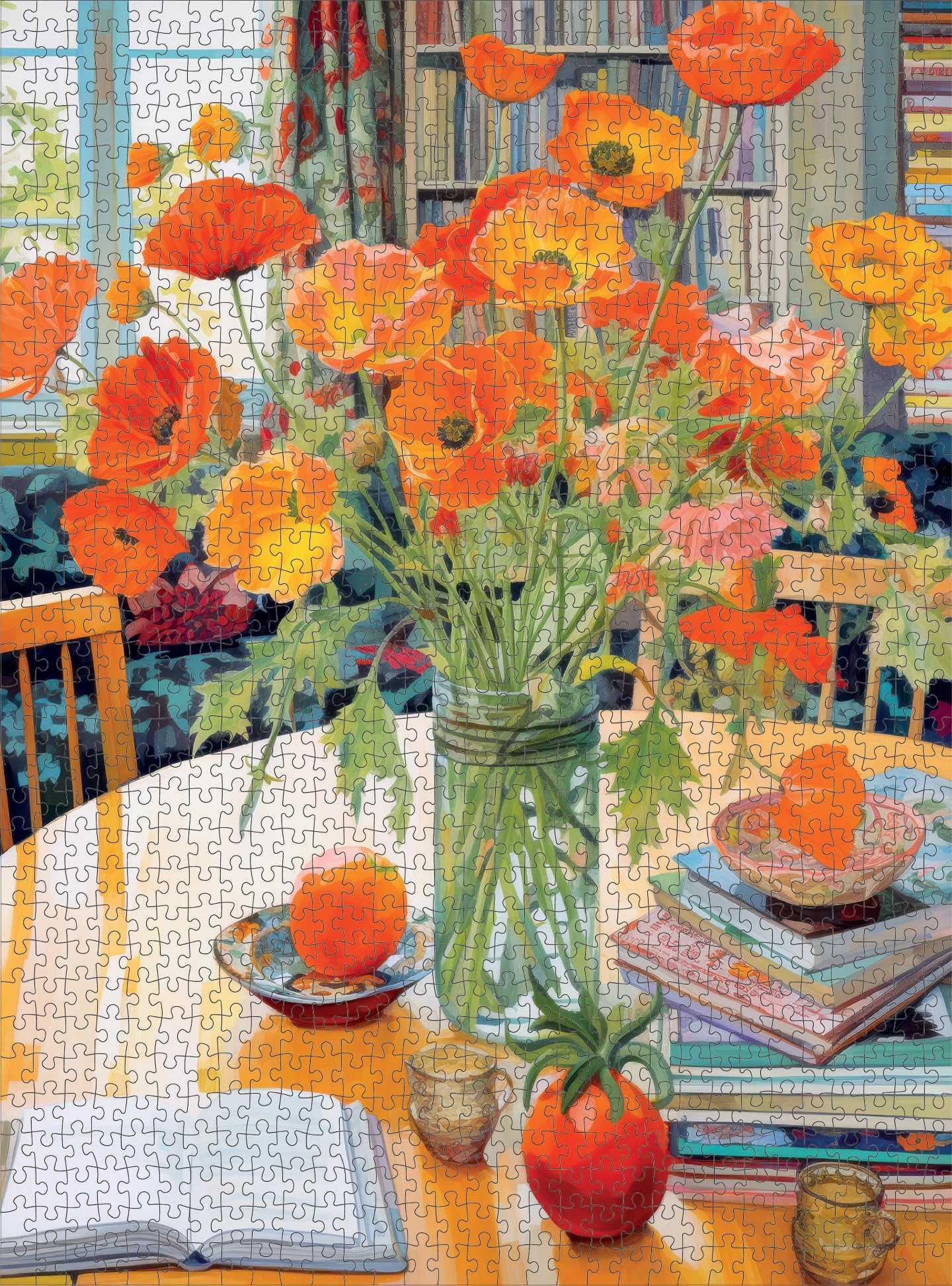 Cross & Glory - Jigsaw Puzzles 1000 Pieces for Adults | Poppies Panorama: Orange Elegance | 1000 Piece Puzzle for Adults | Art Flower Puzzle | Beautiful Design | Vibrant Pieces | Satin Finish