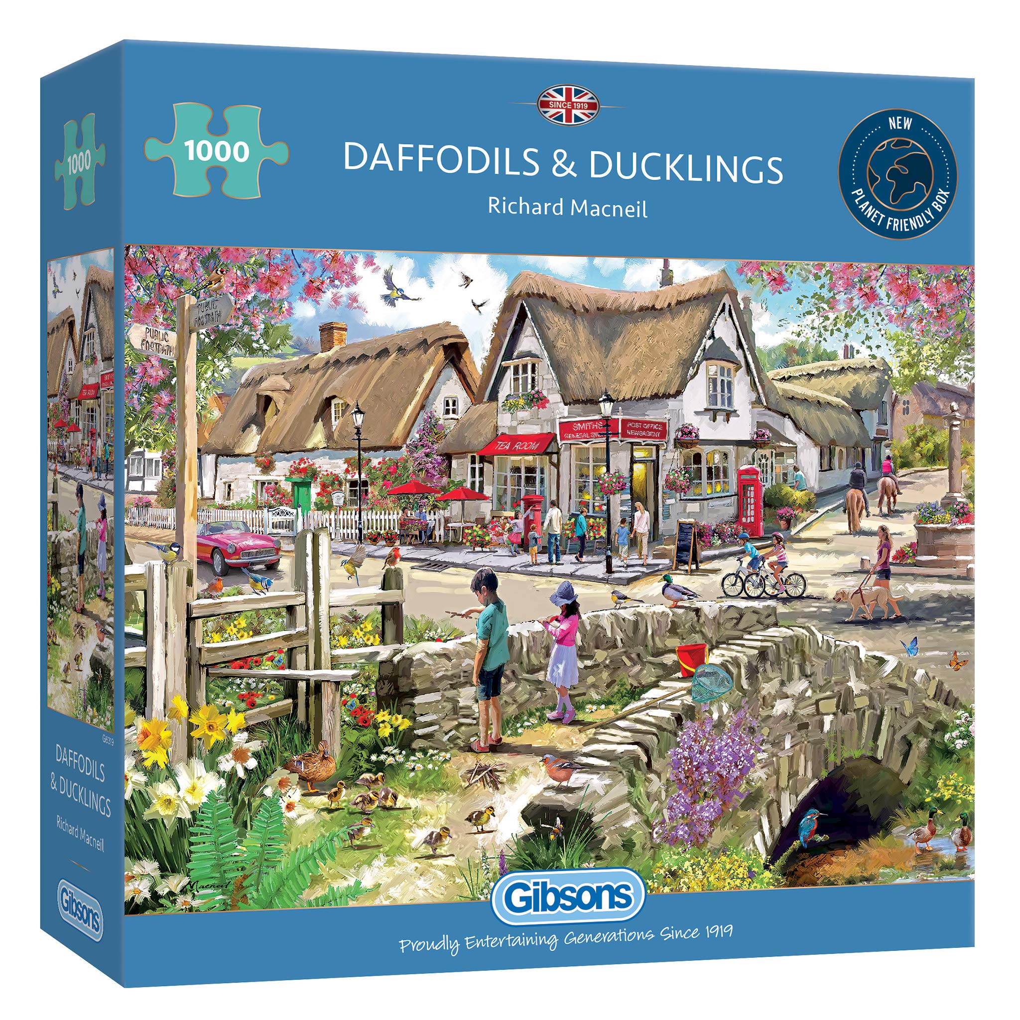Daffodils & Ducklings 1000 Piece Jigsaw Puzzle | Sustainable Puzzle for Adults | Premium 100% Recycled Board | Great Gift for Adults | Gibsons Games