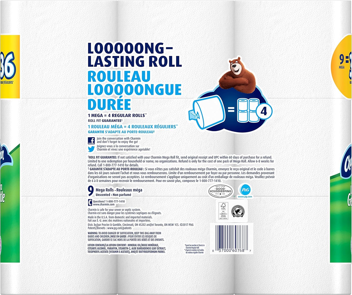 Charmin Ultra Gentle Toilet Paper Mega Rolls, 36 Count 885117170668 eBay