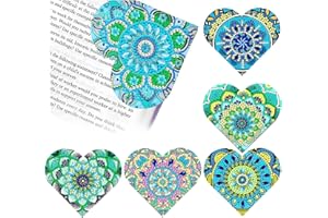 CHARYSIM 6Pcs Diamond Art Bookmarks Kit for Adult, DIY Diamond Paint Corner Book Makers Set, Small Diamond Art Kits for Kids, Paint by Art Crafts Kit Gifts for Women Girls Kids