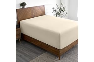 Bare Home Queen Fitted Sheet - Extra Deep Pocket Fitted Sheet - Premium 1800 Microfiber - Ultra-Soft Wrinkle Free - Queen Deep Pocket Bottom Sheets (Queen - 11" to 22" Pocket, Sand)