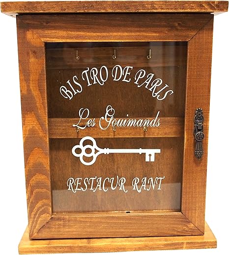 Amazon Co Jp 木製 アンティーク 風 キーボックス 壁掛け 可能 おしゃれ に 車 や 家 の 鍵 小物 アクセサリーを 収納 玄関 リビング の インテリア に ブラウン ホーム キッチン