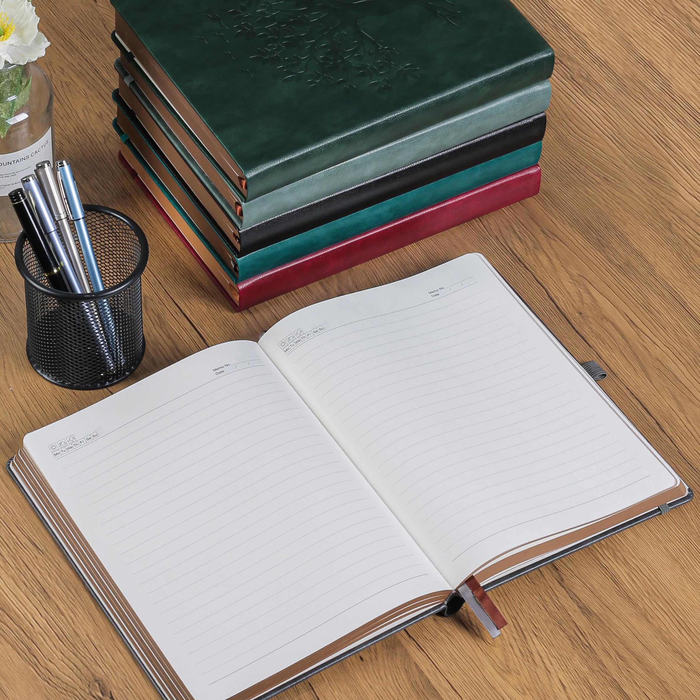 Thick Lined Journal Notebook with Pen, 360 Pages