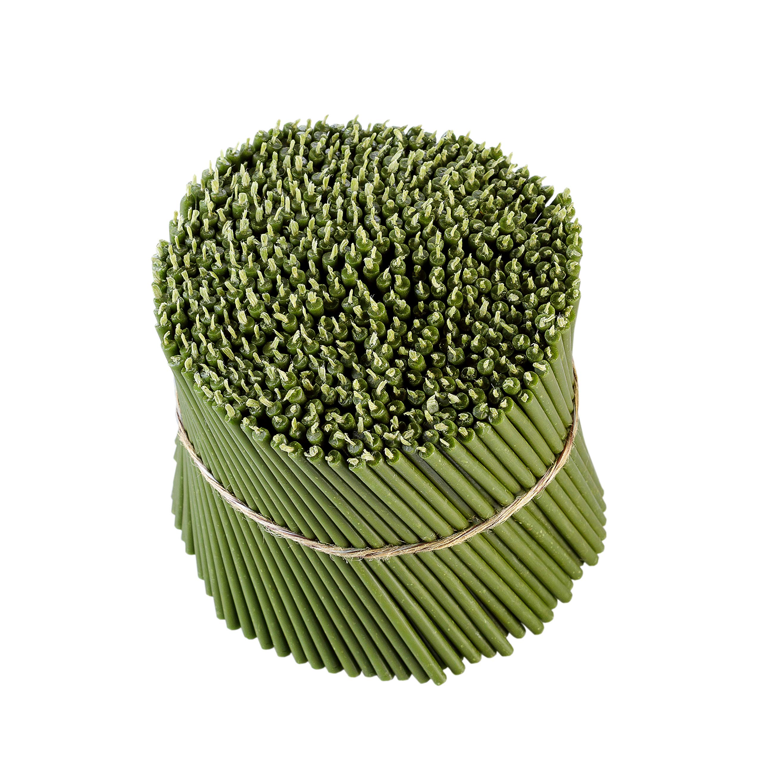 Danilovo Beeswax Taper Candles (Green) - Orthodox Church Candle Tapers for Prayer, Ritual, Christmas - No Soot, Dripless, Tall, Bendable, N120, Height 16 cm, Ø 5,4 mm (100 pcs - 334 g)