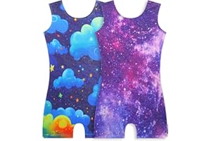 Snowheart Girls Gymnastics Leotards Sparkly One Piece Sleeveless Biketards for 1-9 Years Old