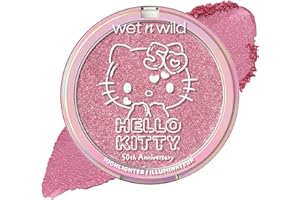 wet n wild Hello Kitty Highlighter, Multi-Dimensional Glow with Iridescent Pearls, Silky-Smooth Buildable & Blendable Formula, Cruelty-Free & Vegan - Cheerleader