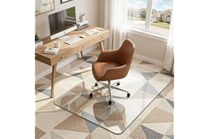 Antok Tempered Glass Chair Mat, 36"x48" Office Chair Mat for Carpet & Hardwood Floors, Heavy Duty 0.2" Desk Chair Mat for Smooth Rolling at Home or Office