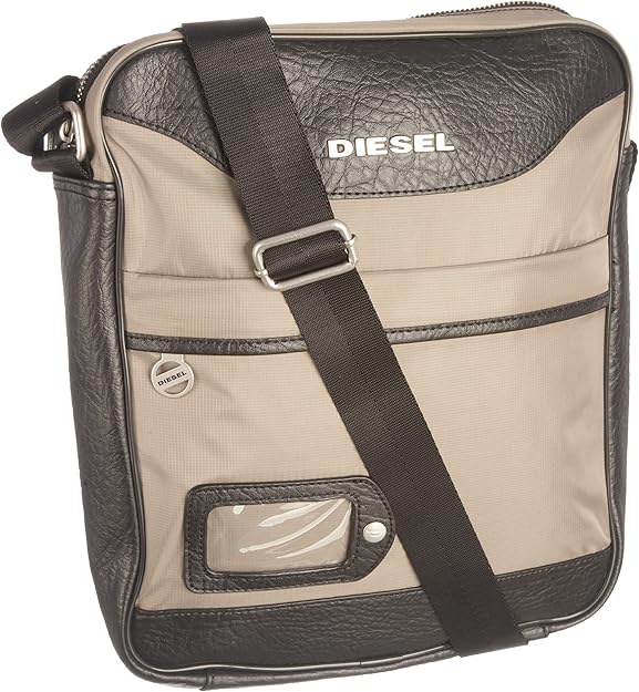 Diesel Men's Tour Medium Shoulder Bag T2051 Silver Mink Medium Amazon