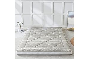 Heimorn Japanese Floor Mattress Futon Mattress, Thicken Sleeping Mattress Foldable & Portable Roll up Camping Mattress, Bohemia Grey Full