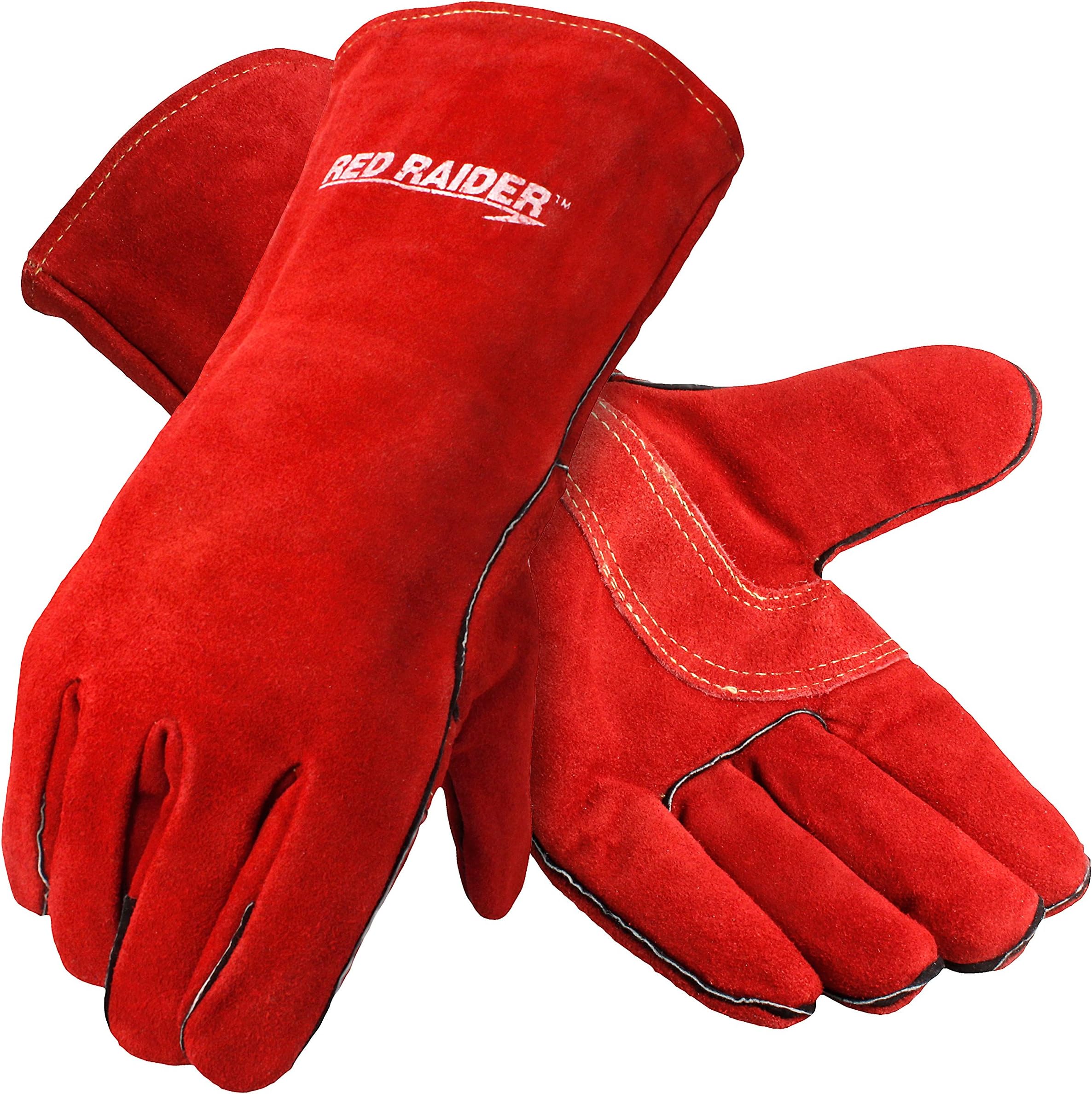Galeton 2880 Red Raider Premium Leather Welders Gloves, Fully Lined, Highest Heat Protection, Large, Red, (Pack of 12)