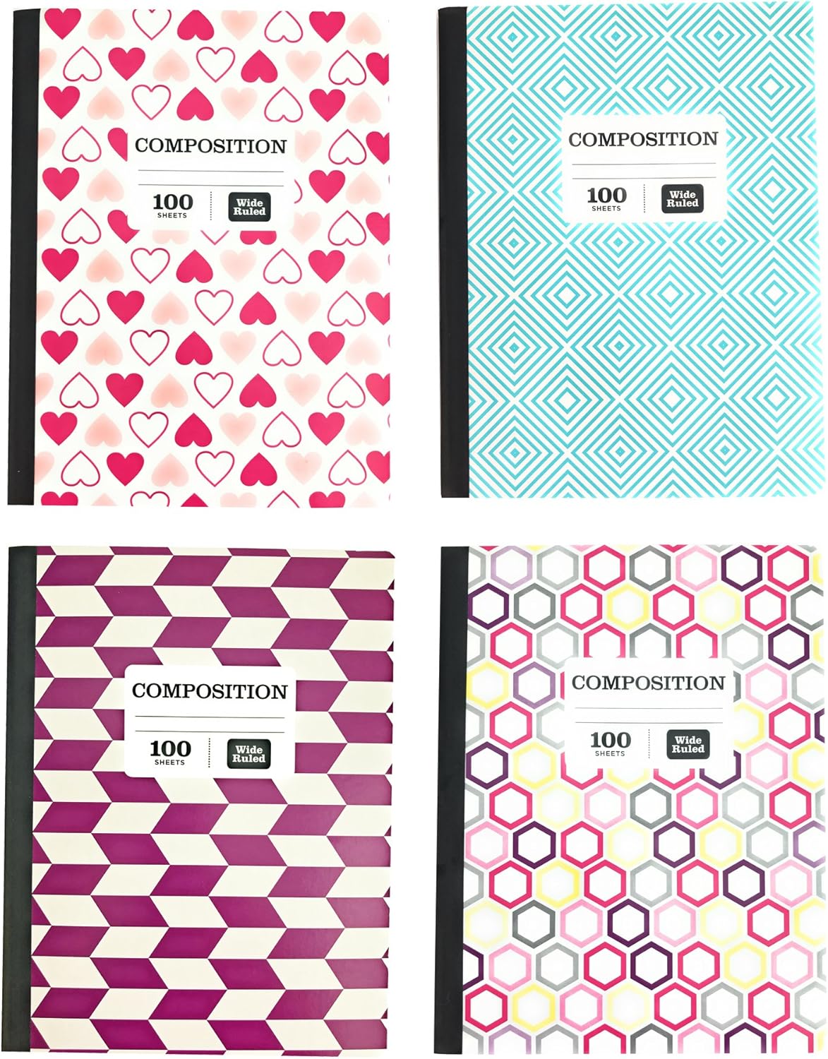 Pen Gear Color Marble Composition Notebook Wide Ruled 100 Sheet 1 Subject 8 Pack Office Supplies Notebooks Writing Pads