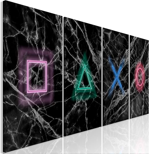 murando Cuadro en Lienzo for Gamers Consola de Juegos 160x60 cm 4 Partes Impresión en Material