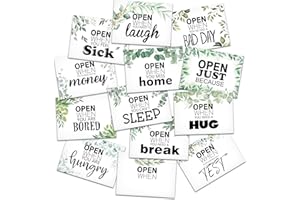 MERMERMU Greenery Open When Envelopes, College Care Package, Leaving Home Gift, Gift For Boyfriend, Girlfriend, Families - 15 Envelopes in a pack -B001
