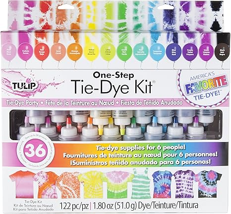 pic Tulip One Step Tie Dye Kit Instructions tulip one step tie dye kit party supplies 18 bottles tie dye rainbow