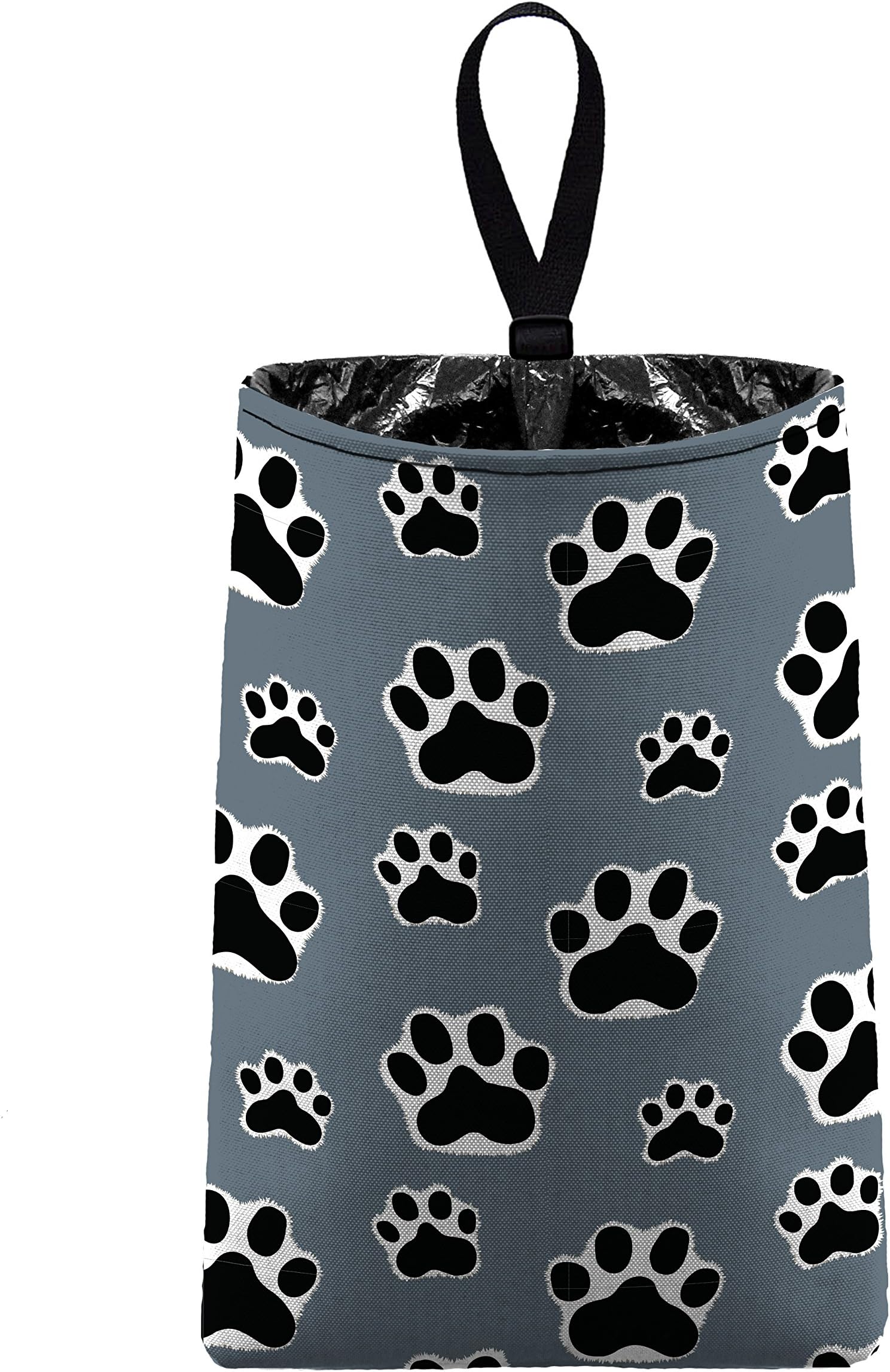 Auto Trash (Paw Print - Grey) by The Mod Mobile - car Trash Bag Litter Bag Garbage can for Your Automobile Dog Cat Pet