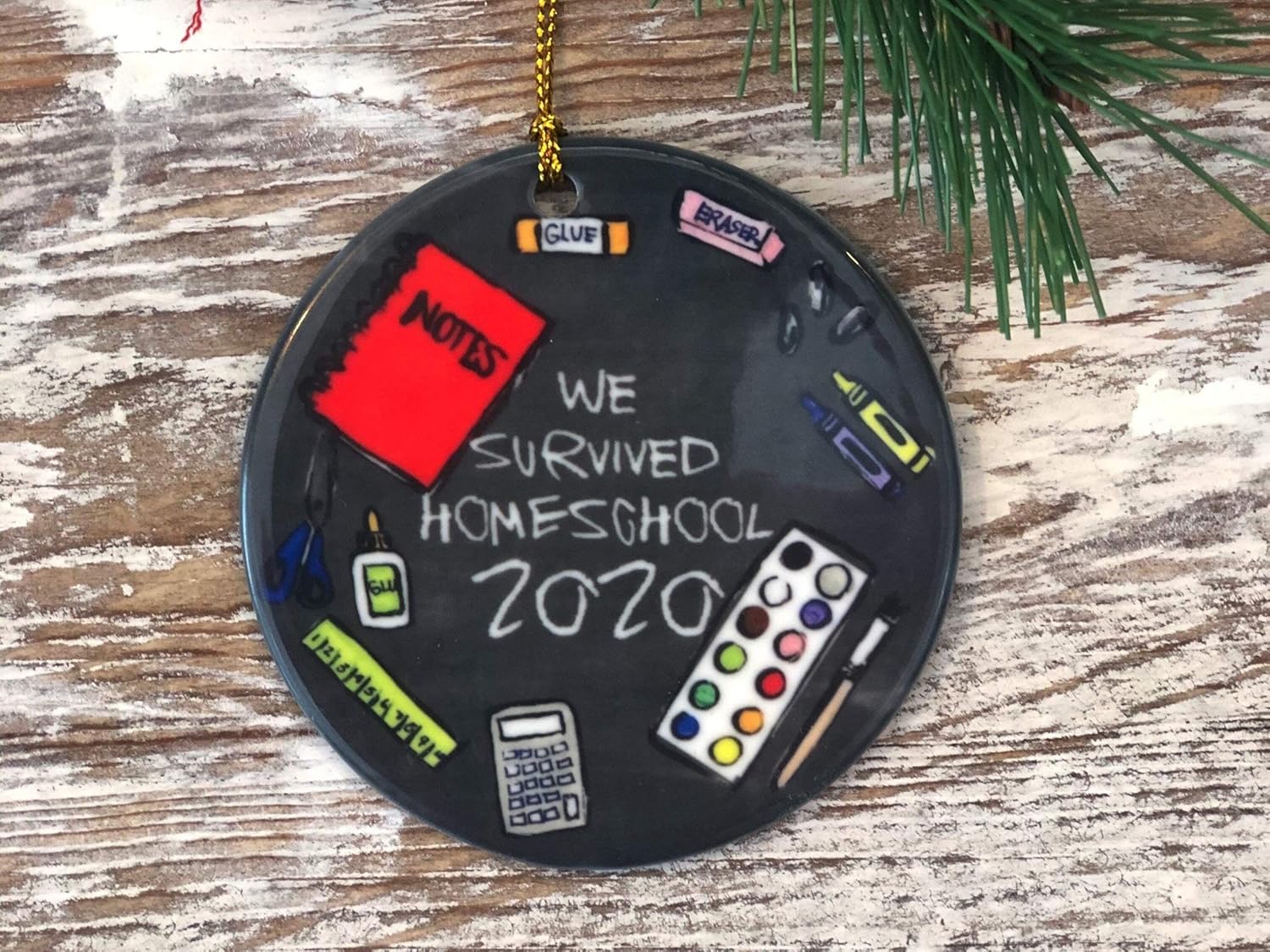 Amazon Com Homeschool Ornament We Survived Homeschool 2020 Covid Ornament Pandemic Gift 2020 Virus Covid19 Fun Gift For Mom Home Kitchen We Survived 2021 Christmas Ornament
